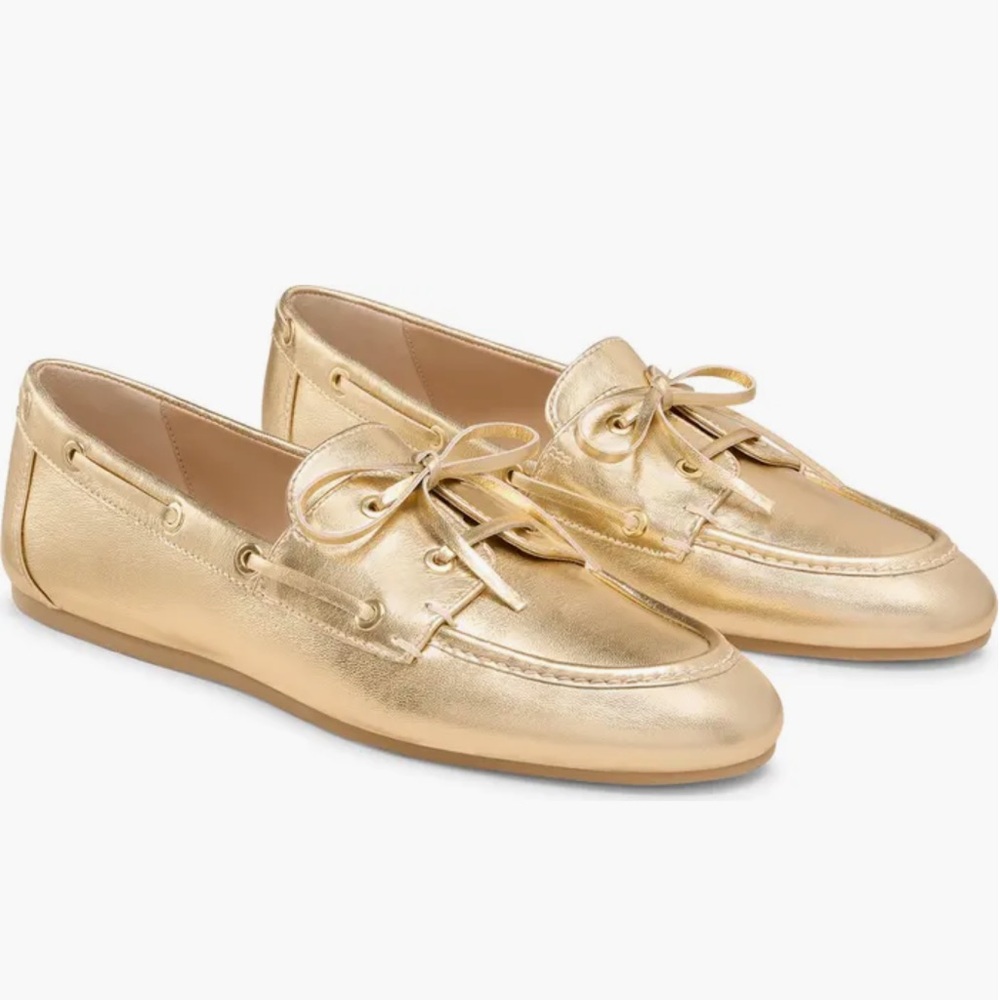 Stuart Weitzman Tinsley Metallic Boat Shoe - UNWORN, BRAND NEW